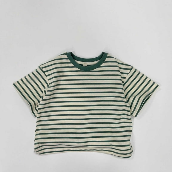 Boys Tshirts Striped Short Sleeve Crewneck Casual Summer Tshirts Graphic Tee Shirts for Toddler Girls 6-12 Months