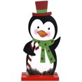thumbnail image 1 of Christmas Wood Sign Decor Christmas Penguin Sign Plaque Rustic Decorative Sign Xmas Holiday Freestanding Tabletop Decor, 1 of 5