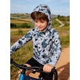 thumbnail image 5 of Lanbubble Boys Rash Guard Shirts Long Sleeve Quick Dry Beach Swim Hooded with Thumb Hole 7-14Years, 5 of 8