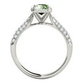 thumbnail image 4 of Rings for Women 3.46 Carat Diamond and Emerald Shaped Green Amethyst Ring pave 10K White Gold, 4 of 5