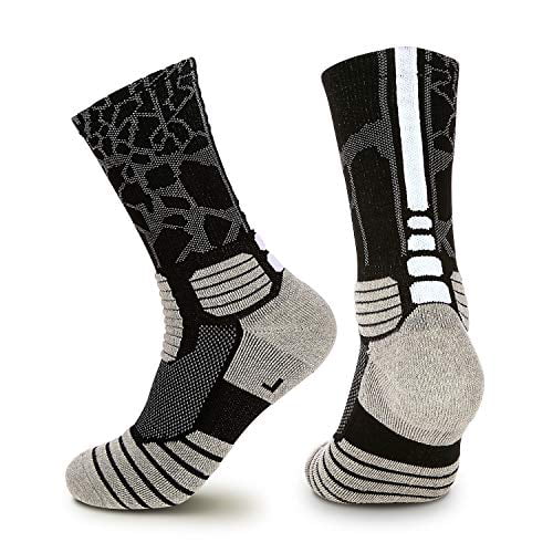 DISILE Elite Basketball Socks Thick Sports Socks For Men & Women Cushioned Dri-Fit Athletic Crew Socks 