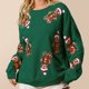 thumbnail image 1 of Sudadera con capucha y parches de purpurina, camiseta vintage con hombre de jengibre, ropa de calle de manga larga, ropa para mujer, camiseta navideña, top de otoño e invierno, 1 of 5