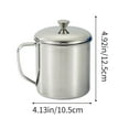 thumbnail image 3 of 304 Stainless Steel Mug with Lid & Handle - 10.5 to 17cm Sizes - Commercial Grade, Kids Safe, Heat-Resistant Cup for Hot/Cold Drinks - Silver, Durable & Easy Clean (1-Pack), 3 of 6