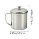 thumbnail image 3 of pstuiky Taza de acero inoxidable 304 con asa para agua comercial con tapa tetera para niños de jardín de infantes con protección contra caídas taza pequeña de agua., 3 of 6