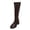 Brown, variant on Viluyesy Womens Knee High Boots Square Toe Low Block Heel Stretch Faux Leather Wrinkle Resistant Pull On Dress Boots Black Size 7.5