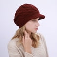 thumbnail image 2 of Yoyauz Women's Winter Warm Slouchy Cable Knit Beanie Skull Hat with Visor, 2 of 6