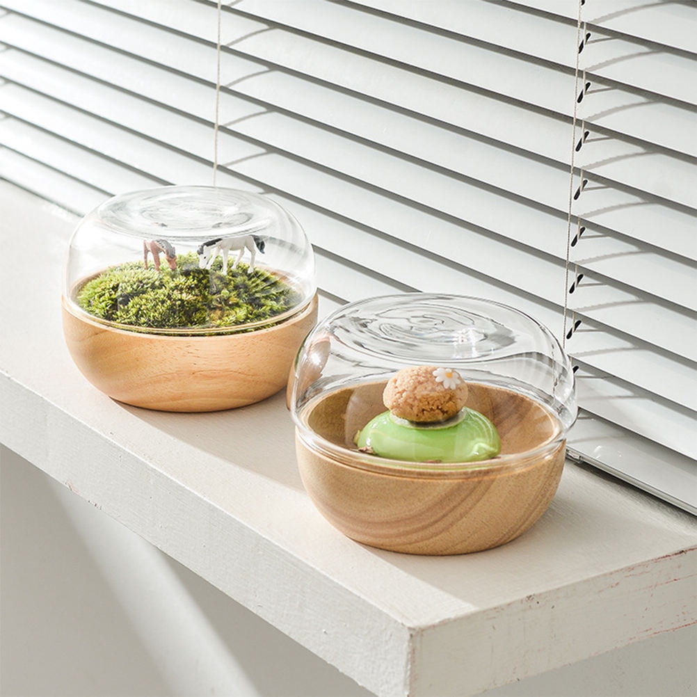 OULII Multi-Color Wooden Dessert Bowl for Storage Use Easy to Clean