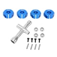 thumbnail image 1 of adaptadores de cubo de rueda hexagonal de 12 mm, acopladores combinadores con pasadores y tornillos, piezas de repuesto para coche RC 1/10 (azul), 1 of 14