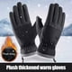 thumbnail image 1 of Guantes térmicos cálidos con cordón para senderismo, conducción, carrera, ciclismo (negro), 1 of 6