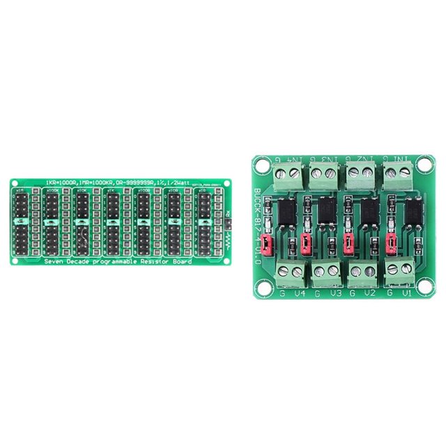 Resistencia SMD programable de 7 décadas 1R - 9999999R con módulo de controlador de conmutación de control de voltaje de placa de aislamiento de voltaje