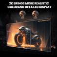 thumbnail image 3 of CRUA 27'' 2K 360Hz IPS Gaming Monitor, QHD 1440P, 120%sRGB, Built-in Speakers, Height/Pivot/Swivel/Tilt Adjustable, FreeSync, DP1.4 & HDMI2.1, Wall Mount-Black, 3 of 7