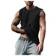 thumbnail image 1 of Men's Vest Casual Sleeveless Button Beach Retro Men Solid Color Round Neck Buckle Sleeveless Vest 2XL, 1 of 4