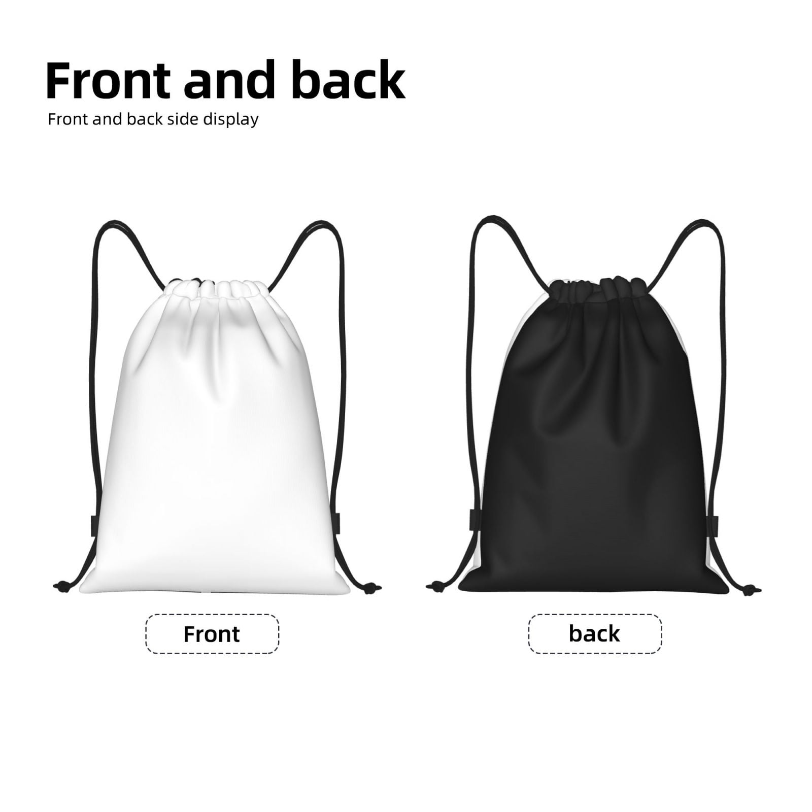 Kdxio White Print Drawstring Backpack Bag,Waterproof Draw String