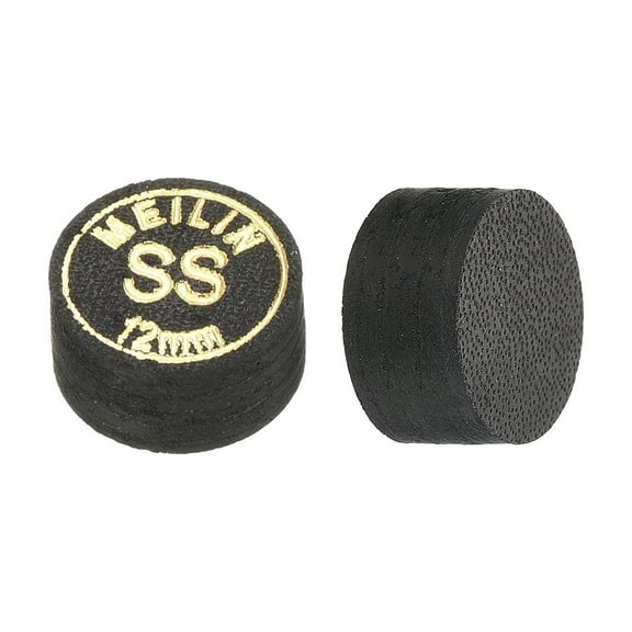 Uxcell 12mm Glue on Laminated Super Soft Pool Billiard Stick Cue Tips, Black 2 Pack