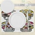 thumbnail image 3 of Ambesonne Colorful Place Mats Set of 4, Skull Celebration, Standard Size, Yellow White Black, 3 of 6