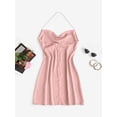 thumbnail image 3 of ZAFUL for Women Sexy Prom dress Cocktail Evening Dress Halter Faux Pearl Mini Party Dress Light Pink L, 3 of 5
