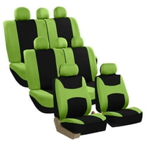 FH Group Light & Breezy Seat Covers for Auto, 3 Row 8 Seaters SUV VAN Full Auto Seat Covers Set, Green and Black