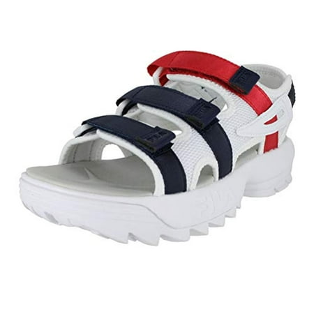 Image of Fila Women s Disrupter Sandals White/Fila Navy/Fila Red 8 M US