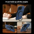 thumbnail image 3 of 3-in-1 [Magnetic+KickStand+Ring Holder] for iPhone 14 PU Leather Case, Compatible with MagSafe, Invisible 360° Rotatable Ring Stand Shockproof Protective Magnetic Cover,Blue, 3 of 6