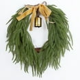 thumbnail image 4 of Christmas Wreath for Front Door,Norfolk Pine Wreaths, Real Touch Greenery Plain Winter Wreath with Burlap Bow, Christmas Decorations Outdoor Indoor,Holiday Farmhouse Wreaths for Indoor Decor, 4 of 7