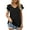 Black, variant on Deago Womens Summer Tops Ruffle Short Sleeve V Neck T-Shirts Casual Loose Fit Blouse Shirts (Turquoise, S)