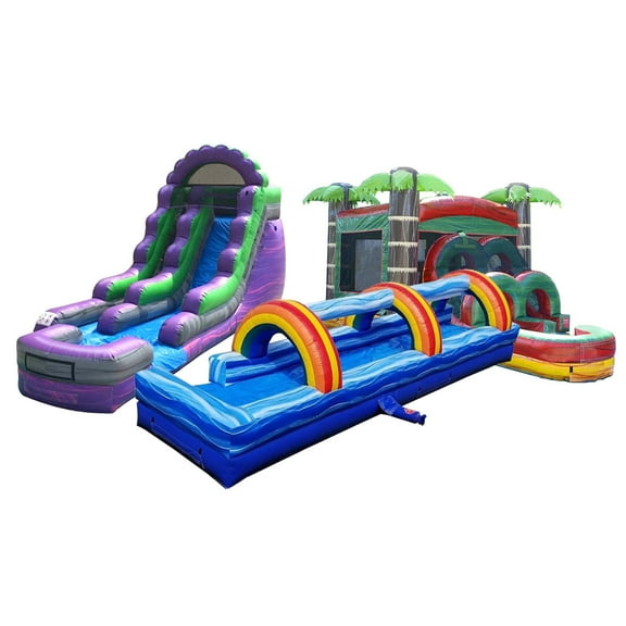 TentandTable Commercial Inflatable Water Slide, Bounce House and Splash and Ride Waterslide Trio