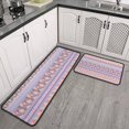 thumbnail image 2 of Purple Pioneer Flower Striped Pattern Kitchen Rugs Sets Of 2,Anti Fatigue Kitchen Mat Rugs Non Slip Washable,Decorative Kitchen Floor Mats for Kitchen,Sink,Laundry,17"X30"+17"X47", 2 of 7
