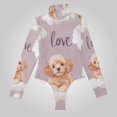 thumbnail image 2 of Lovely Puppy Dogs Women's Bodysuit Jumpsuit Mock Turtle Neck Long Sleeve TopsOne Piece Leotards Shirt Yoga Outfits, 2 of 8