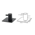 thumbnail image 2 of Stainless Steel Black Robe Towel Holder Hooks Self Adhesive Wall Door Mounted, 2 of 7