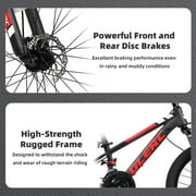 Glerc Skyline 24 Inch Kids Mountain Bike for Boys Girls 10 11 12 13 14 Years Old, 21-Speed Kid Bicycle with Front Suspension & Dual Disc Brakes & Rugged Frame, Black