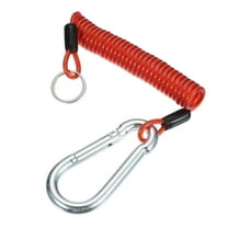 Uxcell Breakaway Trailer Cable, Trailer Brake Away Cable Safety Straps Stainless Steel Coiled Wires Red 5 ft x 0.59"