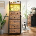 thumbnail image 3 of XgoodX Vertical Dresser for Bedroom 6-Drawer LED Dressers & Chest of Drawers Sturdy Bedroom Dressers with Grid for Living Room, Closet, Entryway,Dorm, Rustic Brown, 3 of 8