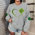 thumbnail image 4 of Eiyaclvo Womens St. Patrick's Day Sweatshirts Shamrock Love Heart Graphic Sweatshirts Crewneck Long Sleeve Pullover Tops Irish Festival Sweat Shirts, 4 of 4