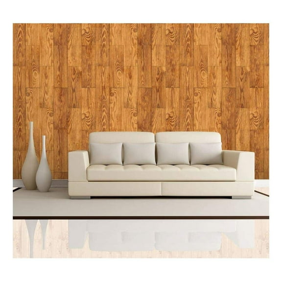 wall26 - Vertical Light Brown Wood Textured Paneling Pattern - Wall Mural, Removable Wallpaper, Home Decor - 100x144 inches