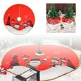 thumbnail image 3 of Christmas Gold Edged Tree Skirt Decoration Santa Print Christmas Tree Bottom Decoration Apron, 3 of 7