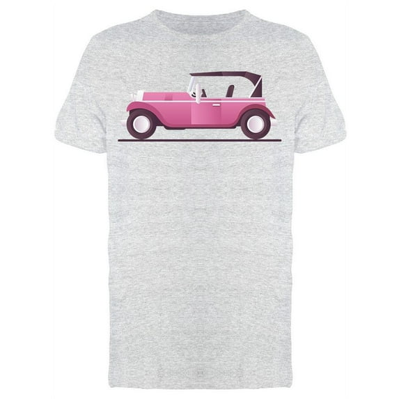 Retro Pink Car T-Shirt Men -Image by Shutterstock, Male x-Large