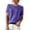 Purple, variant on Women's Casual Crew Neck Short Sleeve Blouses Soft Cotton Linen Solid Color Loose Fit Tunic Tops, White S