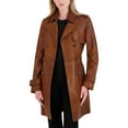 thumbnail image 3 of Tahari womens  Natalie Medium Leather Trench Coat, m, 3 of 4