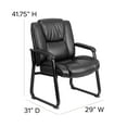 thumbnail image 5 of Flash Furniture LeatherSoft Executive Reception Chair with Padded Armrests and Sled Base, Black, 5 of 13