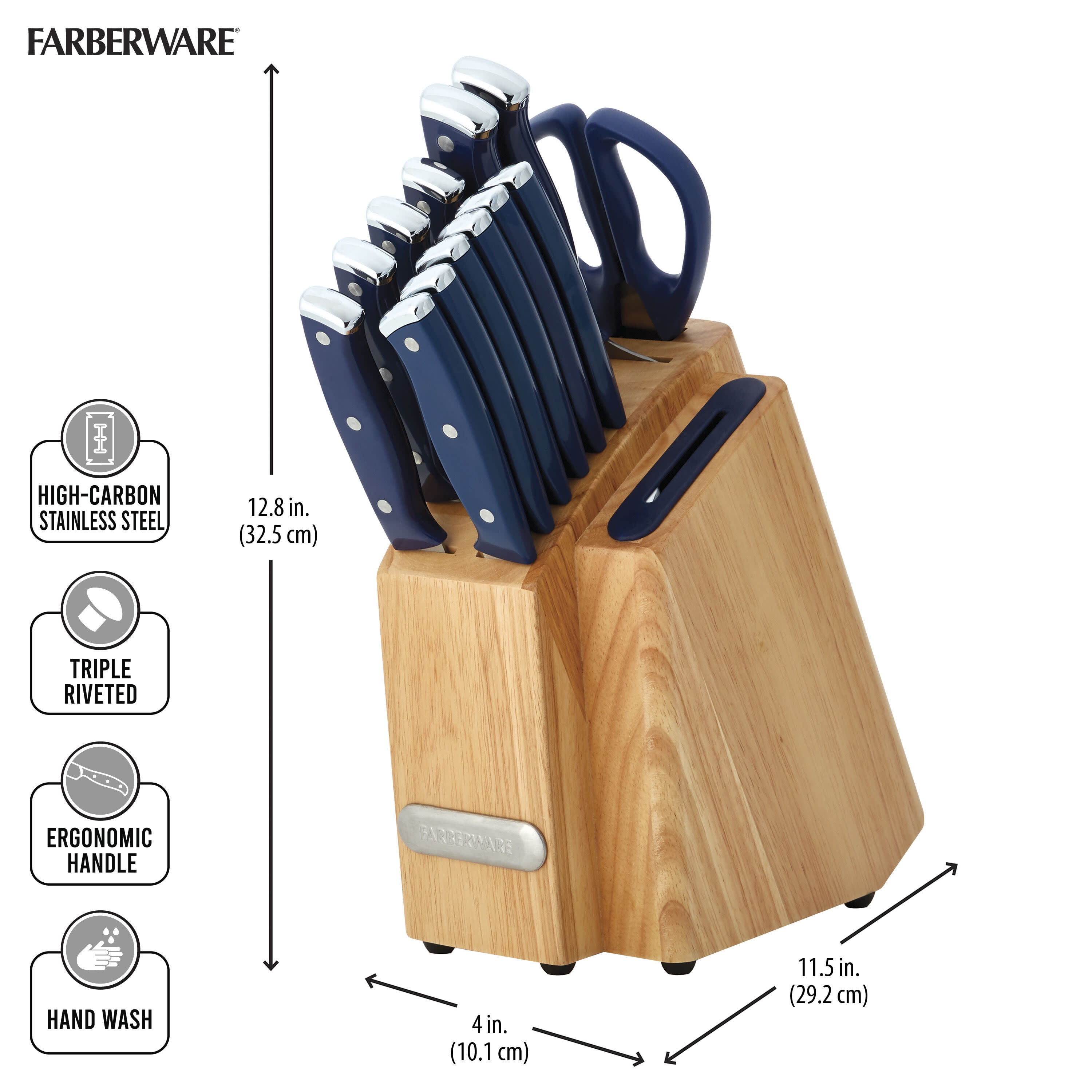 Chicago Cutlery Burling 14-piece Knife Set W/block Integrated Forged Steel  Handles 6D15R 
