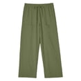thumbnail image 5 of Mifsaly Cotton Linen Pants for Men Wide Leg Summer Casual Trousers Elastic Waist Drawstring Lightweight Breathable Beach Pant with 4 Pockets XXL, 5 of 9