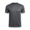 thumbnail image 5 of yardsong Men's Athletic Running T-Shirts Quick Dry Gym Workout Shirts Summer Moisture Wicking Short-Sleeve Sports Tee Tops 2026 Dark Gray,7XL, 5 of 7