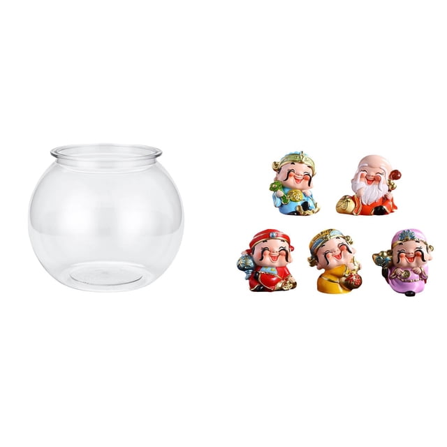 Adorno transparente para pecera pequeña, jarrón, escultura de mesa, mini estatuas de resina, dios de la riqueza, dormitorio, escritorio, sala de estar
