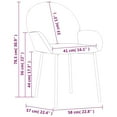 thumbnail image 4 of vidaXL Chaises de Salle à Manger 2 Pcs Velours Gris Clair, 4 of 5