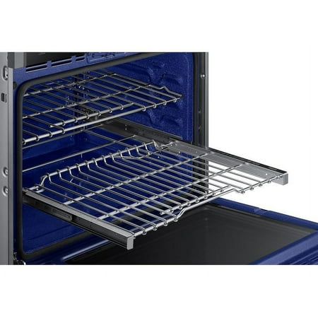 Samsung - 30" Single Wall Oven with  Steam Cook and WiFi - Black Stainless Steel