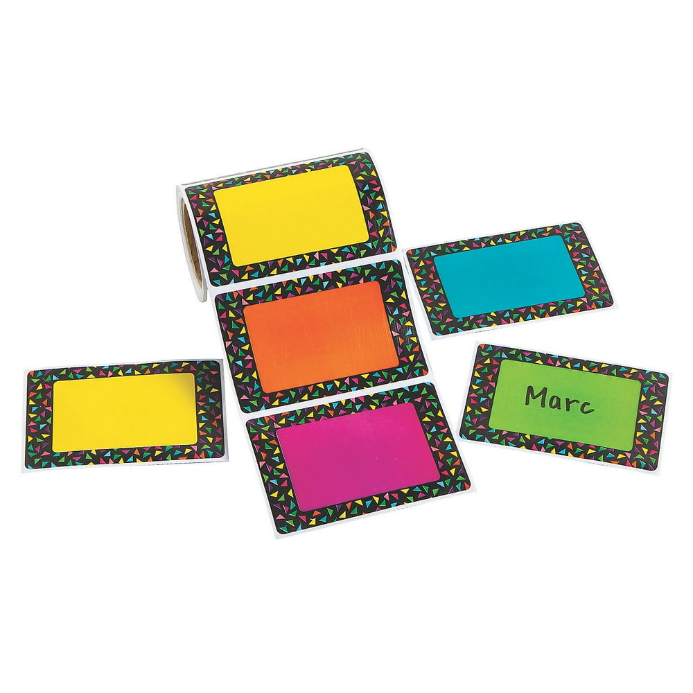 Confetti Classroom Name Tags/Labels - Stationery - 100 Pieces - Walmart ...