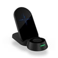 thumbnail image 2 of 3 en 1 Cargador Teléfono Reloj Auricular Tipo-C Carga Dock Estación Multifuncional Reemplazo Stand Pad Hotel Oficina Oficina Negro Inevent EL006104-01B, 2 of 7