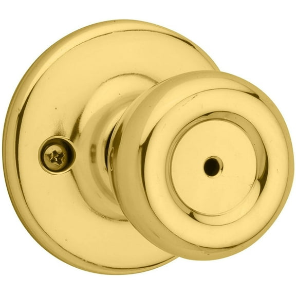 Kwikset Tylo Privacy Door Knob Classic Style - Polished Brass - Interior Bed & Bath