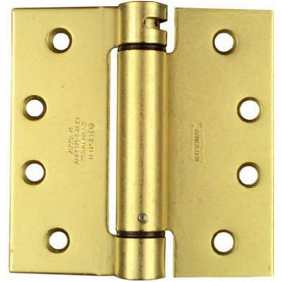 N184-572 4 x 4 in. Single Pack Dull Brass Finish, Mortise Spring Hinge