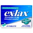 thumbnail image 2 of Ex-Lax Maximum Strength Stimulant Laxative Tablets, Sennosides 25 mg, Gentle Overnight Relief for Occasional Constipation, 24 Count (Pack of 5), 2 of 5